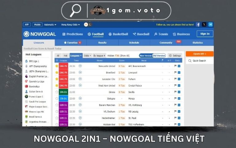 Nowgoal 2in1 – Nowgoal Tiếng Việt – Kết Quả Bóng Đá Nowgoal